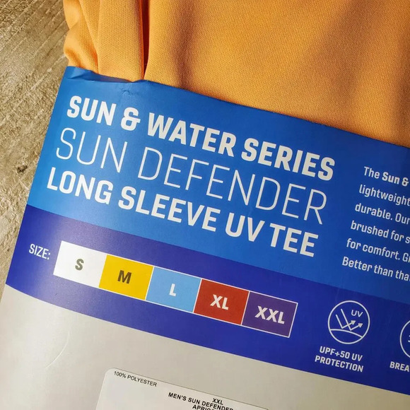 NWT Reel Life Men's Size XXL Sun Defender Long Sleeve UV Tee Apricot Wash - Picture 10 of 14